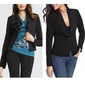 CAbi Women’s Size Medium Long Sleeve One Button Black Absolute Blazer Jacket.